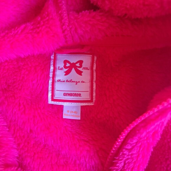 Gymboree soft plush sleeveless zipper vest pink orange size 4-5 - Picture 3 of 3